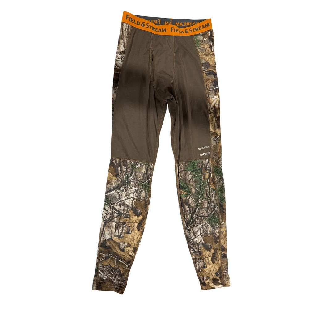 Field & Stream Youth XL Base Layer Pant Realtree Camo NoScent C3 SmartWick Brown